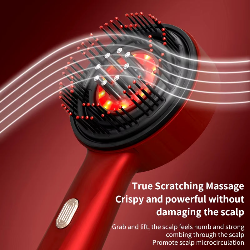 Electric Massage Comb Infrared Light Therapy Vibration Massage Scalp Brush anti Hair Loss Liquid Oil Applicator for Hair Care